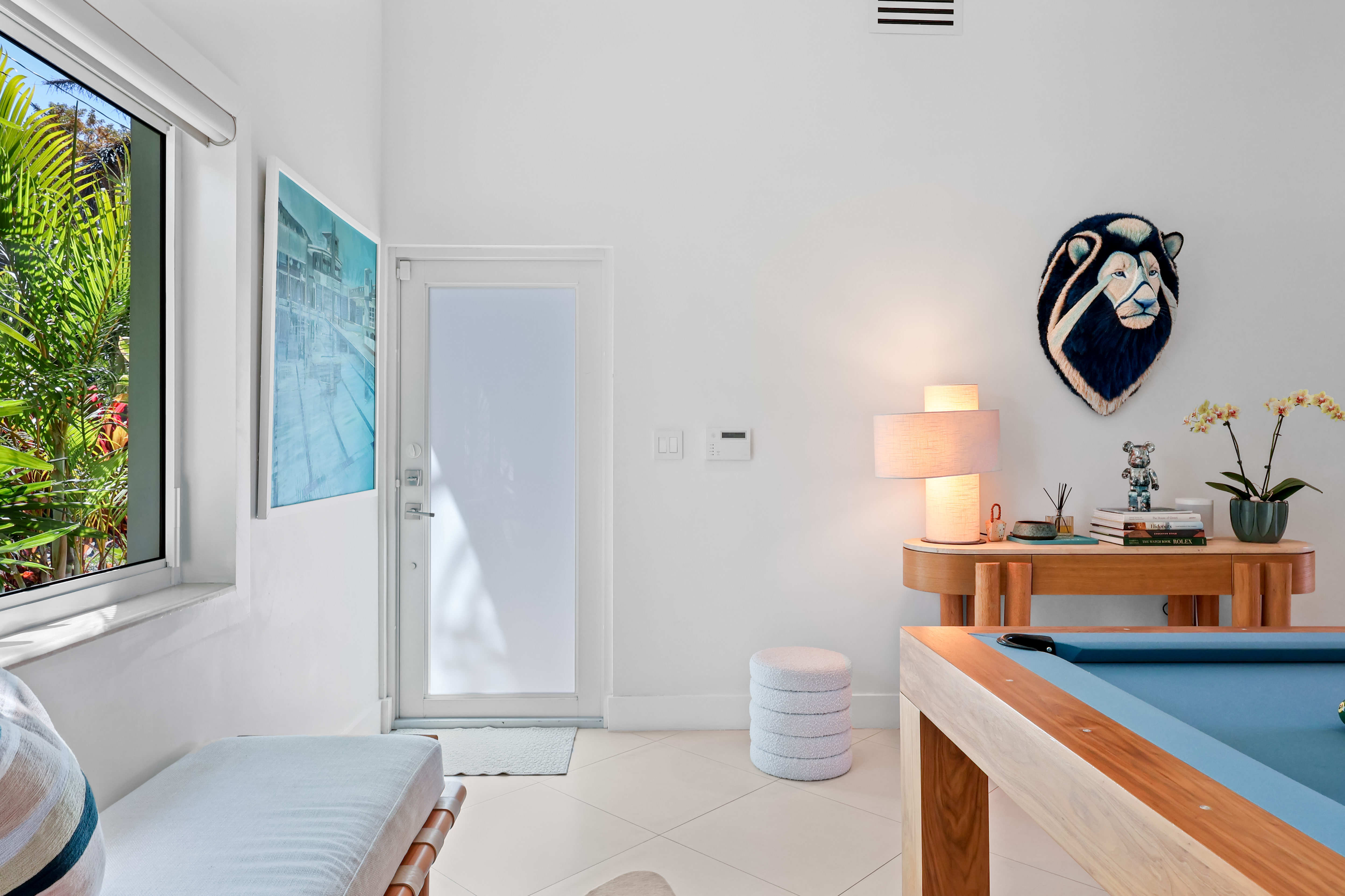 Living room interior with natural light